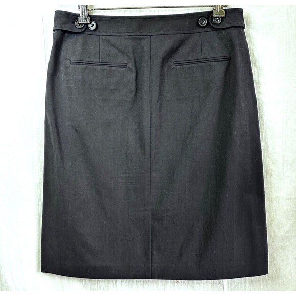 Theory Womens Black Cotton A-Line 4-Pockets Knee Length Skirt Sz 8 - Picture 3 of 11